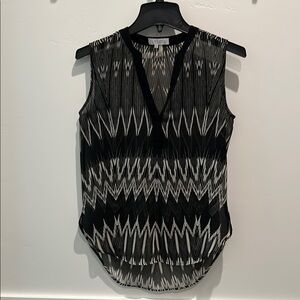 Black and White Sleeveless Top
